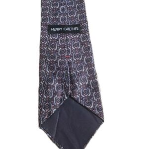Purple and Gray Silk Necktie with Circular Pattern